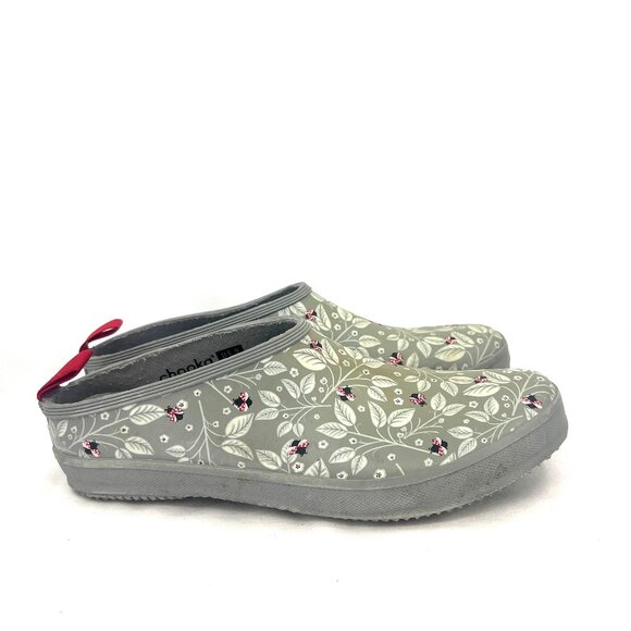 Chooka Gray Rubber Ladybug Garden Clogs Women's Size 9 - Picture 1 of 9